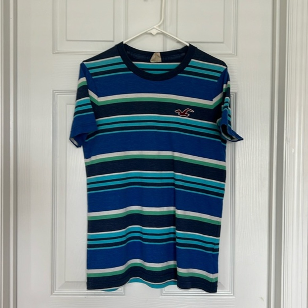 Hollister men’s blue,green&white short sleeve shirt